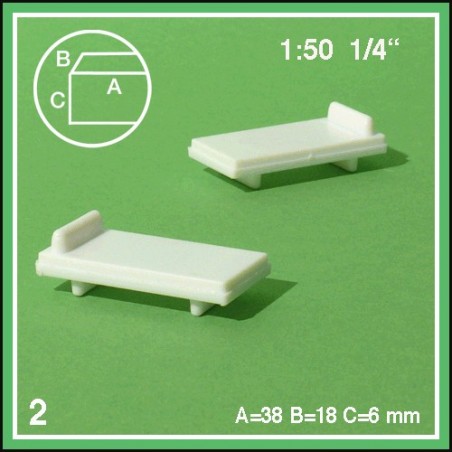 Bett Massstab 1:50 38x18x6mm