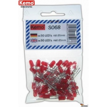 LED rouge Ø 5 mm. Environ 50 pièces