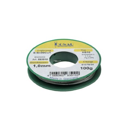 Soudure Sn99Cu1 (fusion 240°C) en rouleau de 100g diam. 1mm