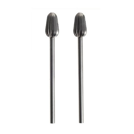 Fraise embout conique en acier wolfram-vanadium axe 2,35 mm - 2 pcs