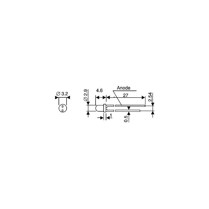 LED bleue Ø3 mm. 5 pièces