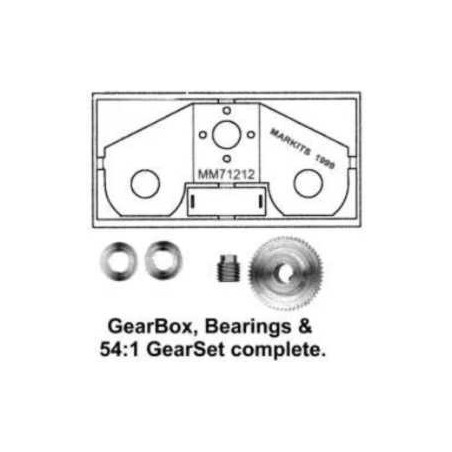 Ensemble Romford. Réduction 54:1  Axe moteur 2,0mm, Axe de sortie 3/16"