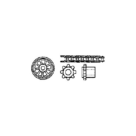 Set Kettenübertragung (1 Kette L 165 mm und 2 Zahnräder 1/8" mit  8 Zähnen)