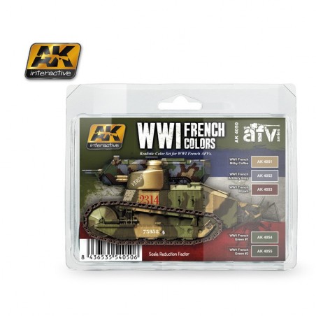 AK4050 AFV WWI French Colors (Acrylic Paint Set)