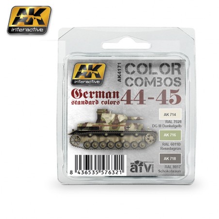 AK4171 AFV German Standard Colors 44-45 (Acrylic Paint Set)