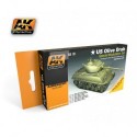 AK131 Olive Drab Color Set (Acrylic Paint Set)