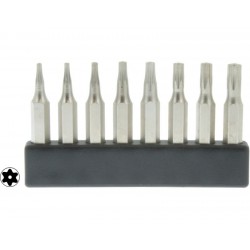 8 Mini Bits embout Torx avec trou - Longueur 28 mm