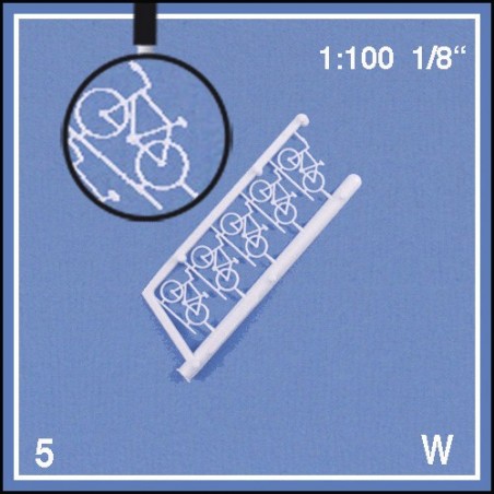 Fahrräder verschiedene 1:100. 5 Fahrräder weiss