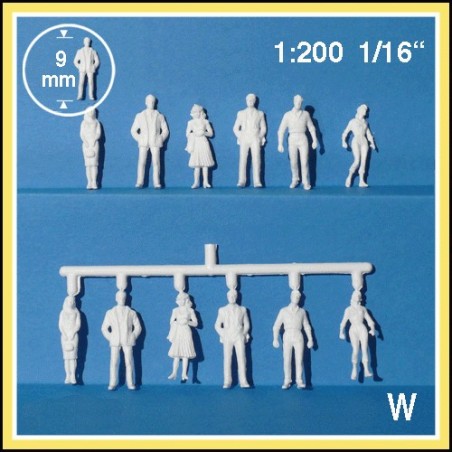 Figuren 3D 1:200. 24 Figuren weiss, stehend