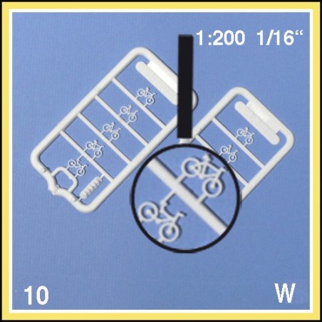 Bicyclettes divers 1:200. 10 bicyclettes blanches