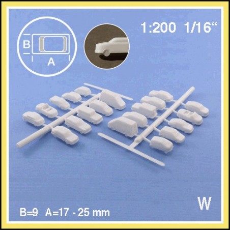 Verschiedene Autos 1:200. 20 Autos weiss