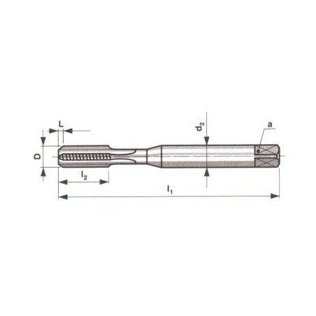 Taraud Machine DIN371 1 passe HSS M2,5 (boîte de 1 pièce)