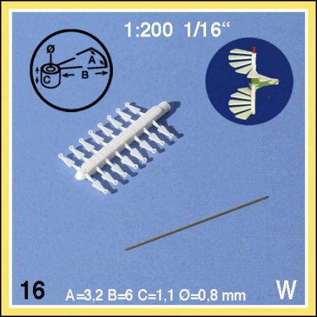 16 Stufen für Spindeltreppe 6mm Massstab 1:200