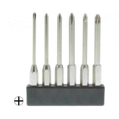 7 Mini Bits Schraubenzieher Kreuz Philips - Länge 45 mm