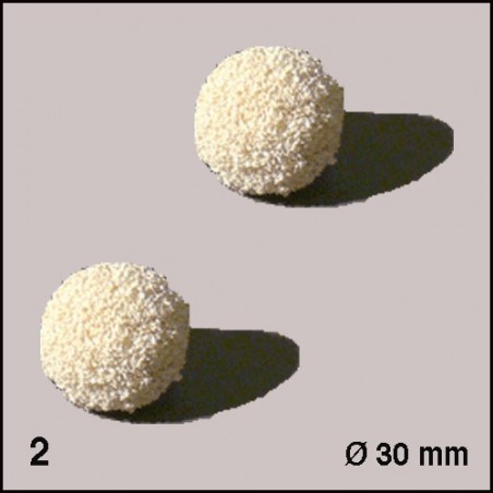 Boules d'éponge blanches, diamètre 30 mm. 2 boules