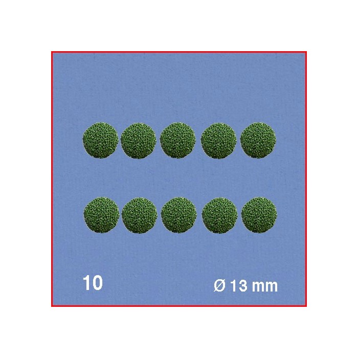 Boules pour têtes d'arbres, vert, diamètre 13 mm. 10 boules