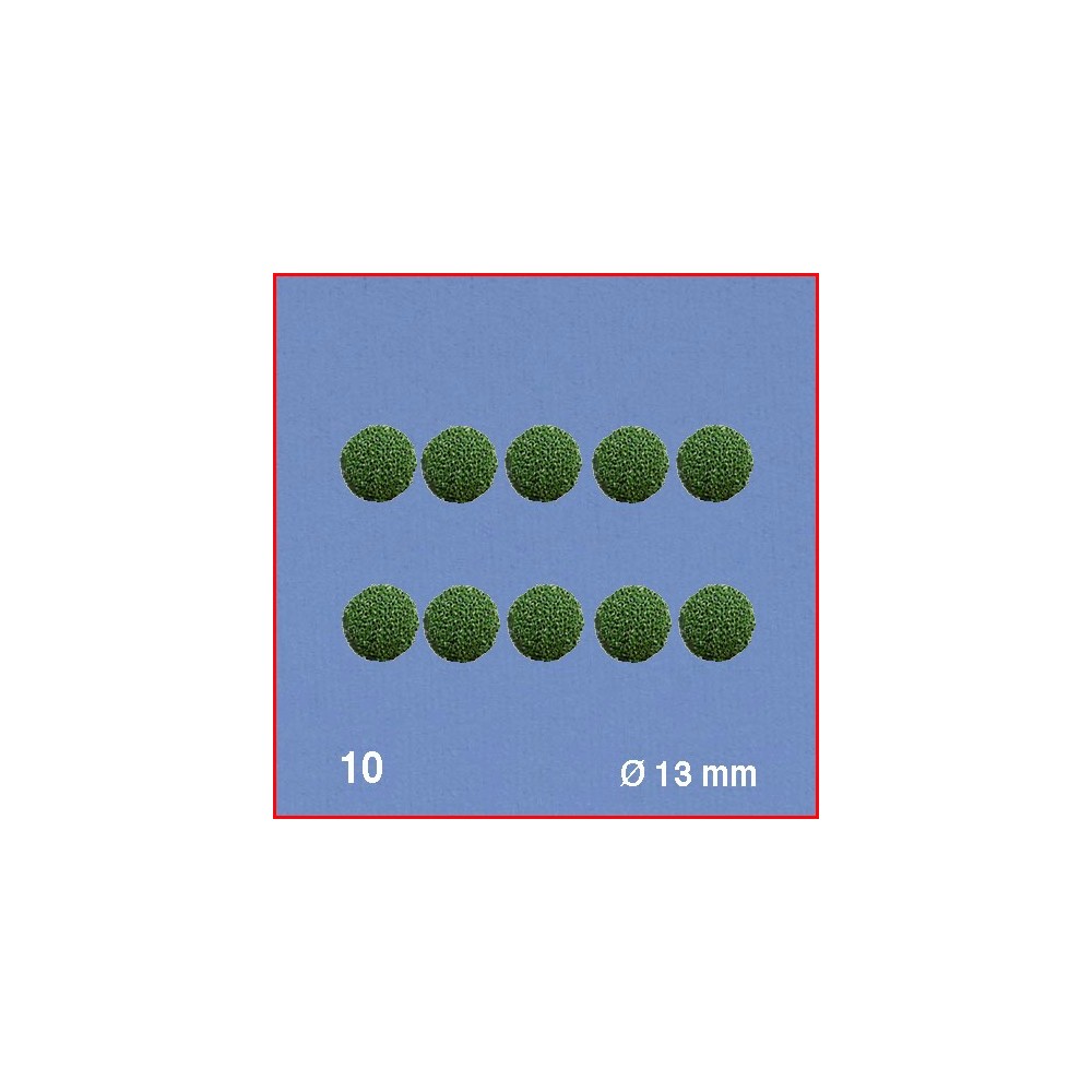 Boules pour têtes d'arbres, vert, diamètre 13 mm. 10 boules