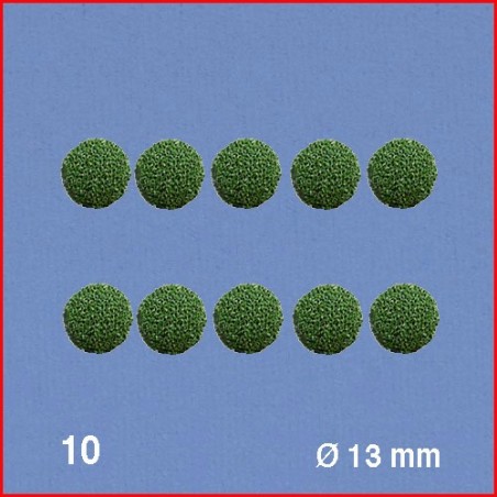 Boules pour têtes d'arbres, vert, diamètre 13 mm. 10 boules