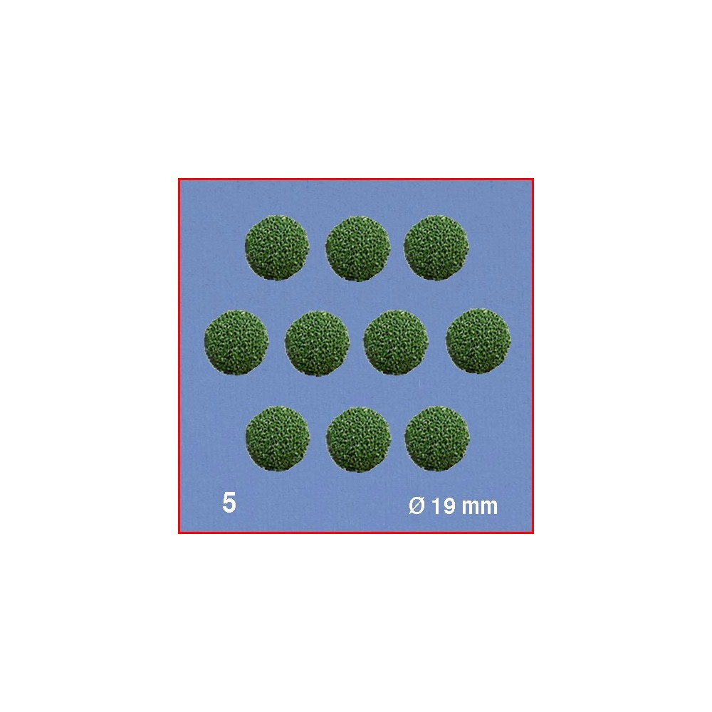 Boules pour têtes d'arbres, vert, diamètre 19 mm. 10 boules