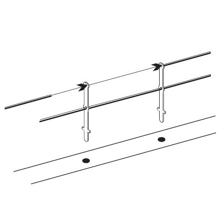 Poteaux pour barrières et balustrades - 2 Lisses