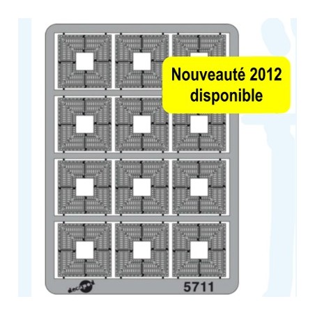 Grilles d'arbres : maillechort 0,2 mm. Pour équiper 12 arbres