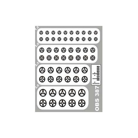 58 verschiedene Handräder Durchmesser 1.5 - 2 - 2.5 - 3mm