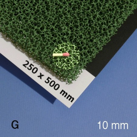 Mousse pour végétation, 500 x 250 x 10 mm, vert, texture grossière
