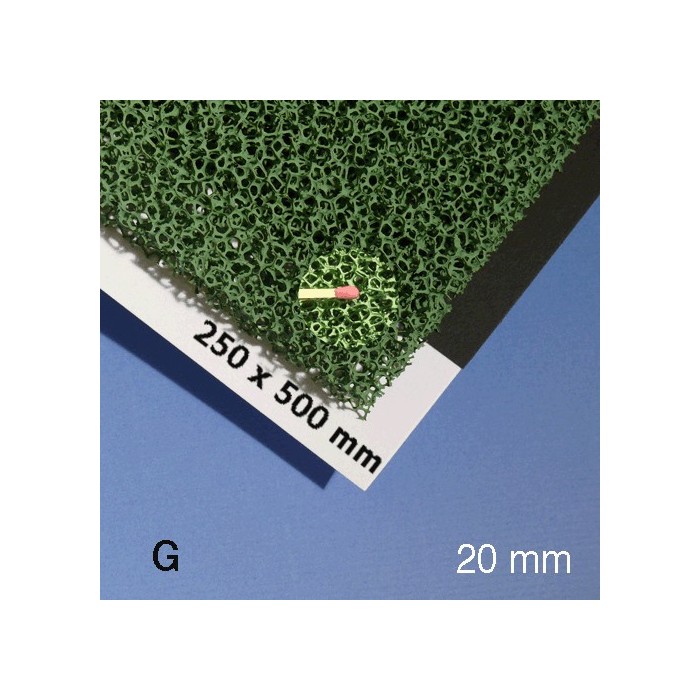 Mousse pour végétation, 500 x 250 x 20 mm, vert, texture grossière