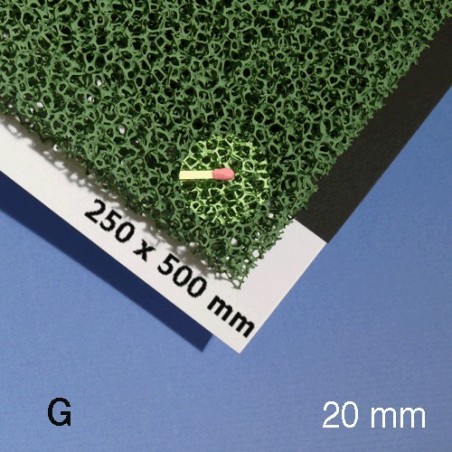Mousse pour végétation, 500 x 250 x 20 mm, vert, texture grossière
