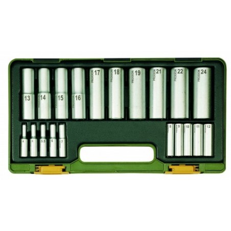 Coffret douilles rallongées 1/4"-1/2" 20 pièces