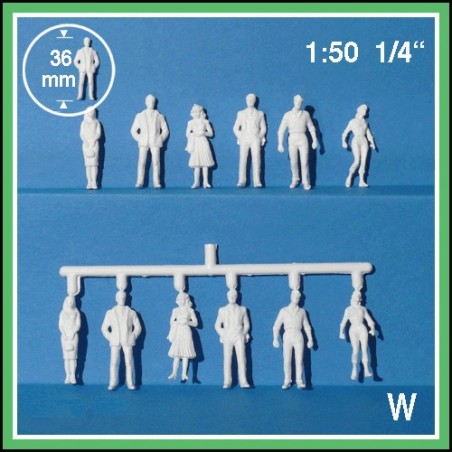 Figuren 3D 1:50. 18 Figuren weiss, stehend