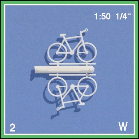 Fahrräder  1:50. 2 Fahrräder weiss