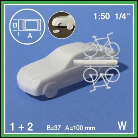 Voiture + 2 bicyclettes 1:50. Les pneus doivent être collés