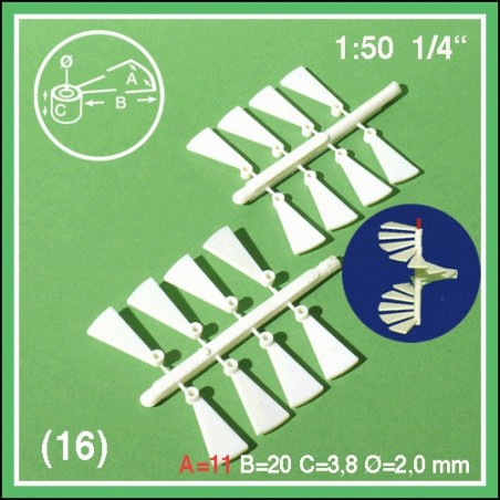 16 Stufen für Spindeltreppe 20mm Massstab 1:50