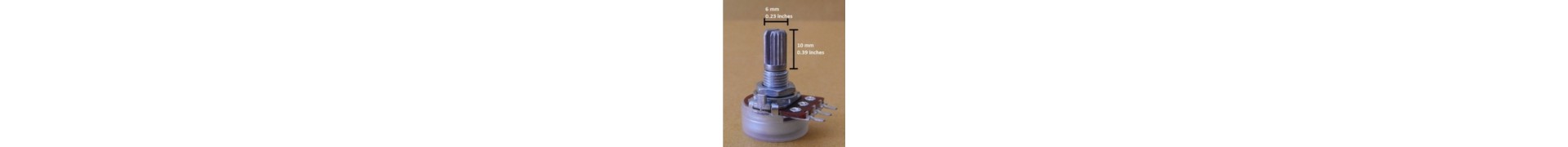 Potentiometer linear und Drehknopf